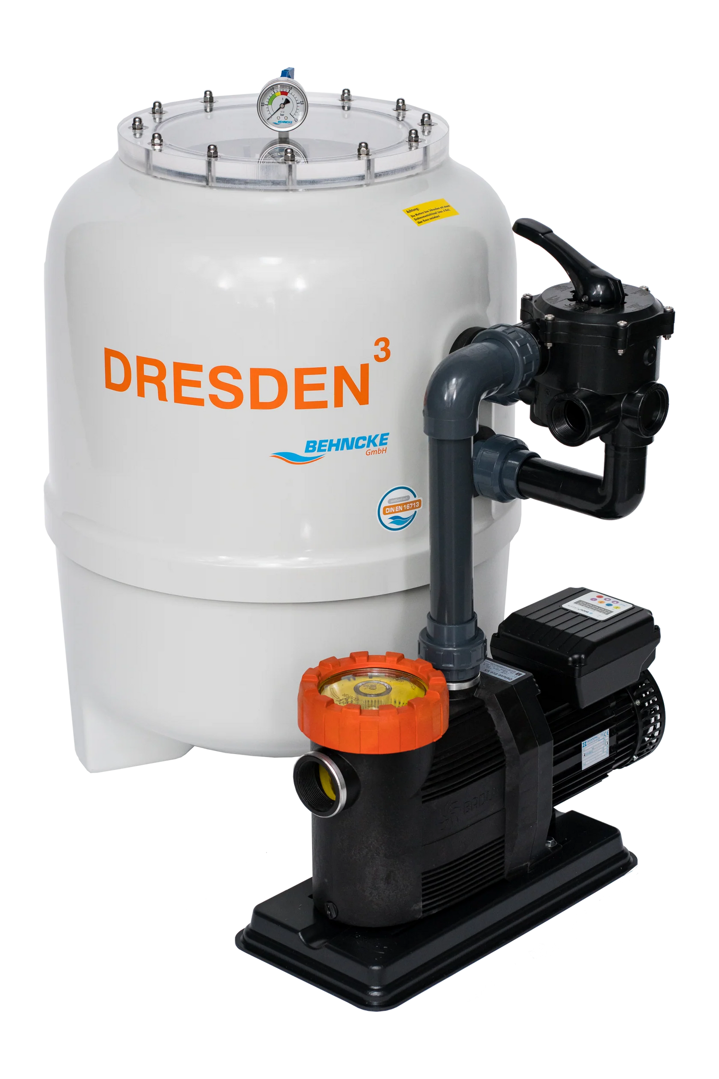 Sistema de filtración DRESDEN³ con bomba y válvula selectora de 6 vías