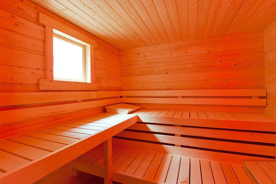 HOT HOUSE Gartensauna / Maße: (B x T x H) 387 x 387 x  282 cm